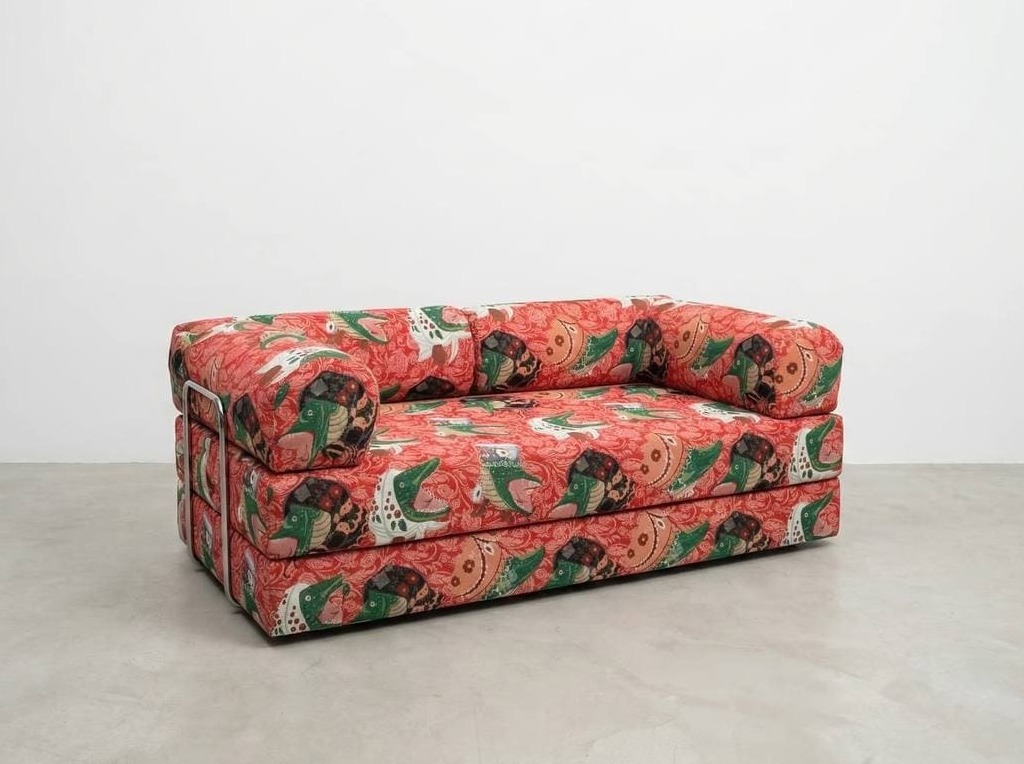 Бескаркасный диван "Тедди" с принтом на заказ